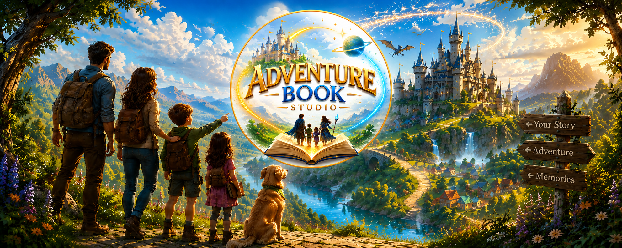 A family of adventurers in a magical world
